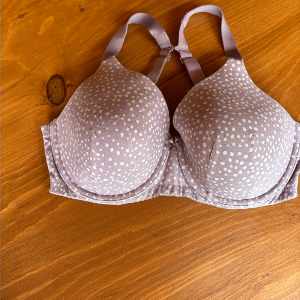 Ambrielle Purple Polka Dot T-Shirt Bra
